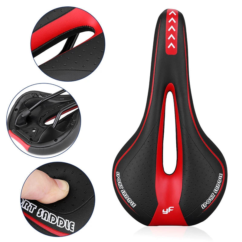 Weicher Ergonomischer Fahrradsattel – Stoßdämpfender Silikon Sitz für MTB & Rennrad | Rutschfester Qualitäts-Ledersattel Kaufschwan®
