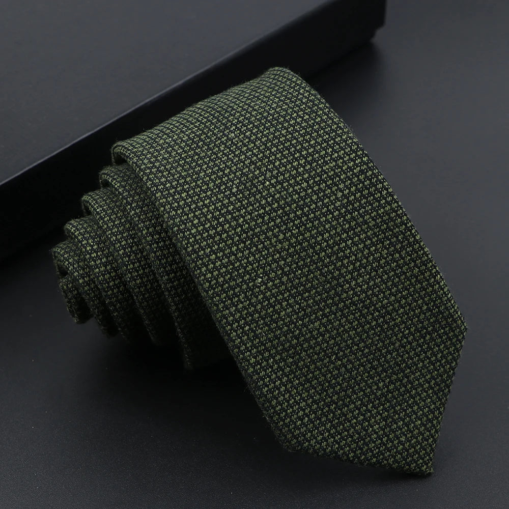 Herren Schmale Polyesterkrawatte – Handgefertigte 100% Polyester Krawatte | Uni & Gestreift für Business, Anzug & Formelle Anlässe Kaufschwan® Olivgrün