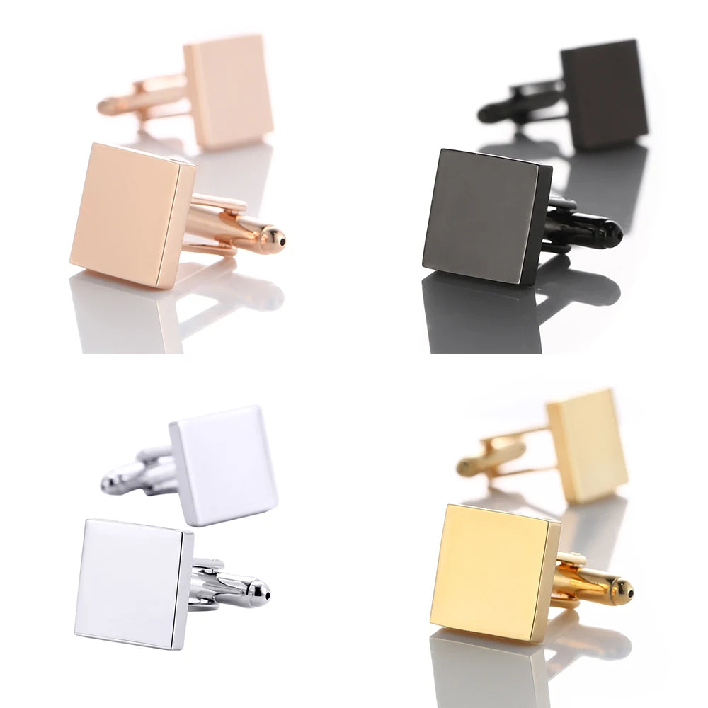 Herren Manschettenknöpfe Quadrat Design – 4 Farben aus Kupfer | Elegante Ärmelknöpfe für Business, Hochzeit & Geschenk Kaufschwan®