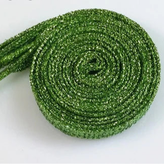 Glitzernde Schnürsenkel – 16 Farben in Gold, Silber & Bunt | 110cm Modische Laces für Sneaker, Sportschuhe & Stiefel Kaufschwan® Hellgrün