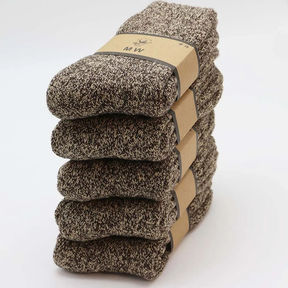 5 Paare Herren Merinowoll-Wintersocken | Extra Dicke Warme Harajuku Retro Schneesocken | Hochwertige Antifrost-Socken Kaufschwan®