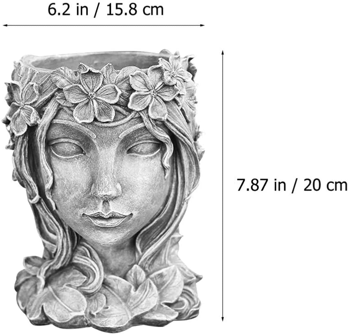 Retro Göttin Resin Blumentopf – Charakter Porträt Statue Kunst Sukkulenten Pflanztopf | Dekorativer Pflanzbehälter Kaufschwan®