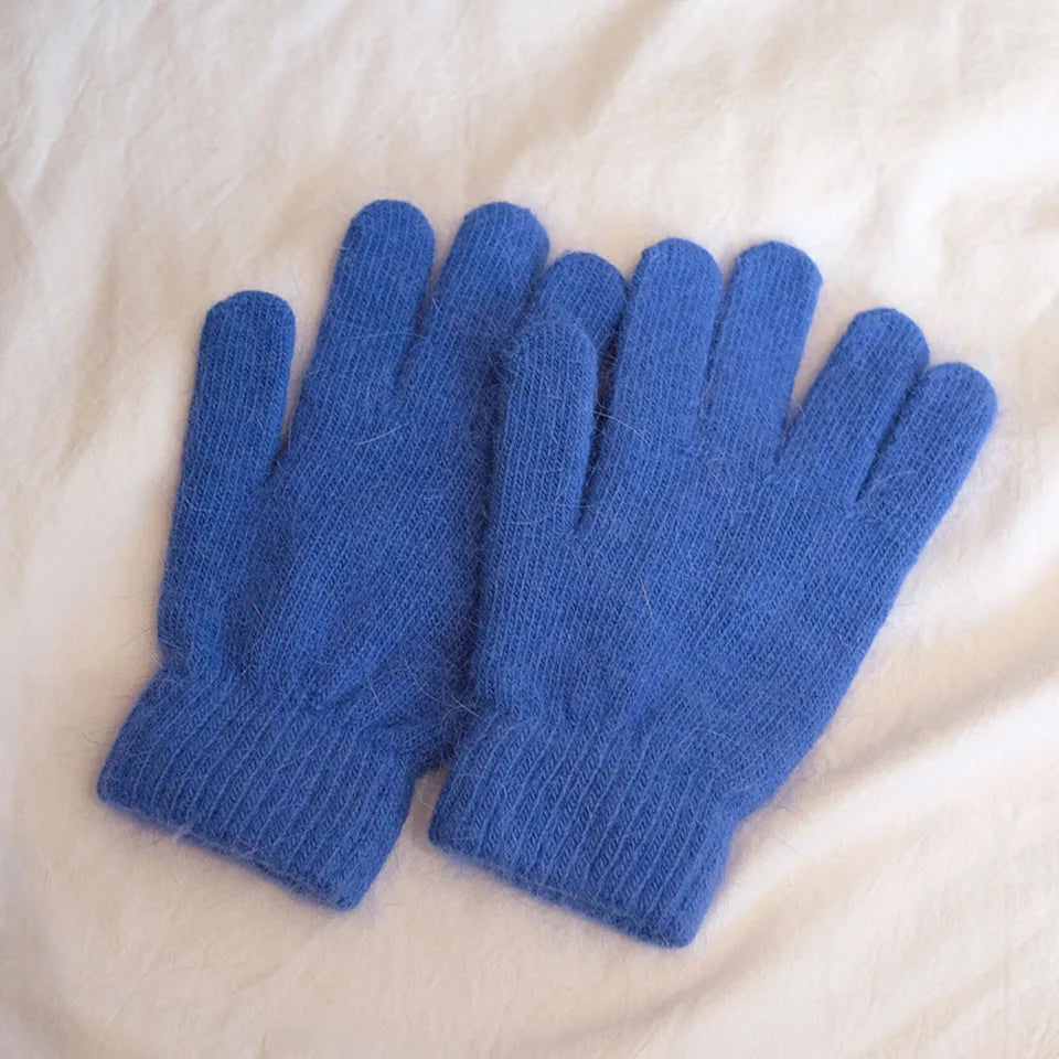 Bunte Strickhandschuhe – Damen Winter Fäustlinge mit Fell | Flauschige Warme Handschuhe für Frauen & Mädchen Kaufschwan®