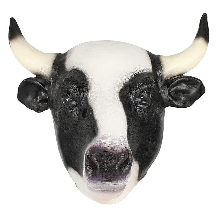 Halloween Niedliche Schwarz-Weiß Kuh Maske – Lustige Cartoon Tiermaske für Party, Verkleidung, Zoo & Dschungel Cosplay Dekoration Kaufschwan®