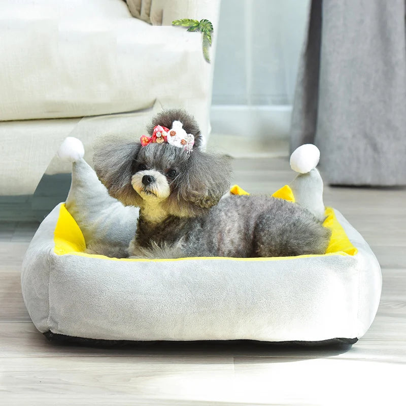 Luxus Kronen Haustierbett – Warmes Prinzessin Sofa für Kleine Hunde & Katzen Kaufschwan®