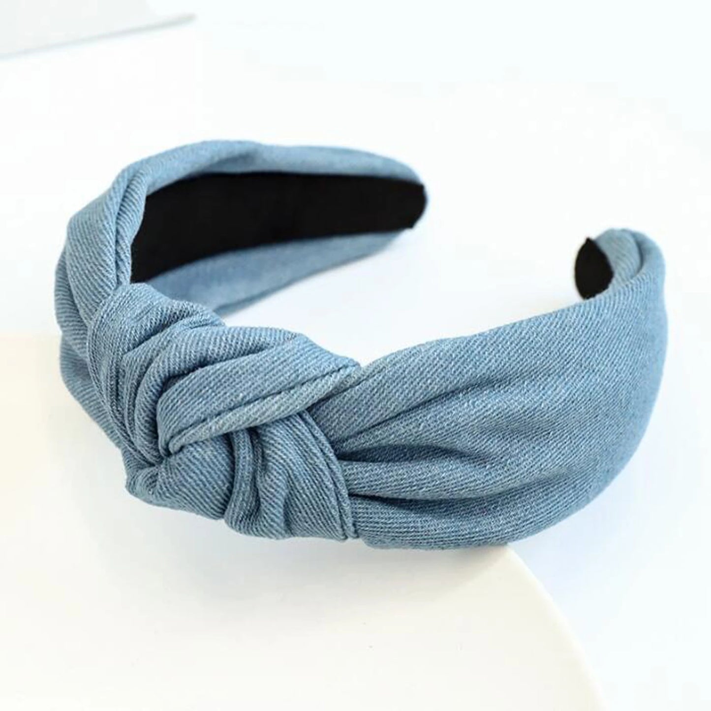 Jeans-Haarreif mit Knoten – Klassisches Turban-Haarband in Blau oder Schwarz für Damen | Lässiges Haaraccessoire Kaufschwan® Design 4