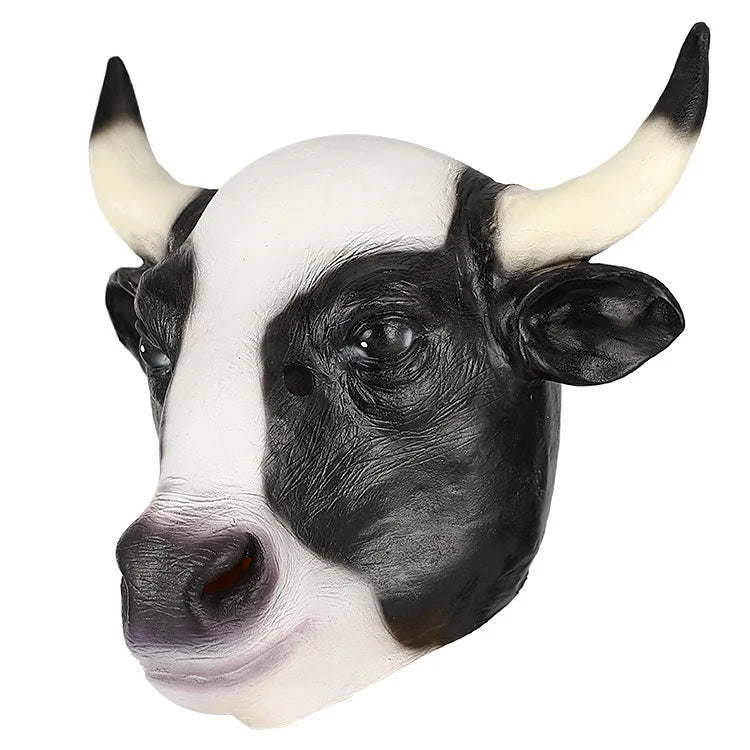Halloween Niedliche Schwarz-Weiß Kuh Maske – Lustige Cartoon Tiermaske für Party, Verkleidung, Zoo & Dschungel Cosplay Dekoration Kaufschwan®