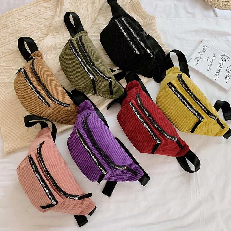 Cord Gürteltasche – Damen Designer Brusttasche | Modische Reise Hüfttasche & Sport Handy Waist Pack Kaufschwan®