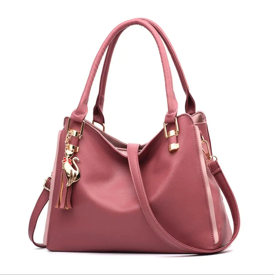 Damen Messenger Handtasche New Tide – Schlichte Top-Handle & Schultertasche | Modische Tote für Party & Alltag Kaufschwan® Rosa 32x14x23cm