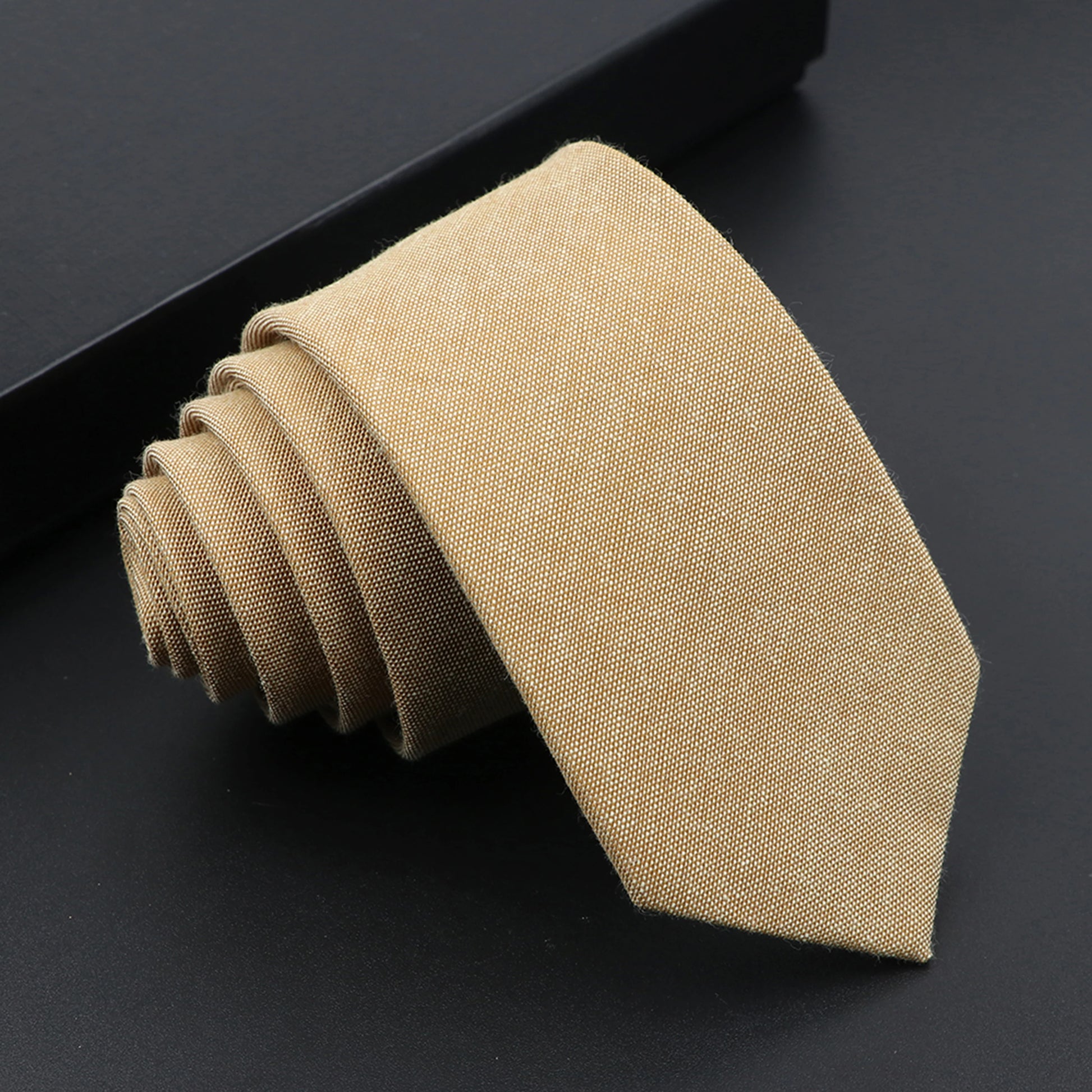 Herren Schmale Polyesterkrawatte – Handgefertigte 100% Polyester Krawatte | Uni & Gestreift für Business, Anzug & Formelle Anlässe Kaufschwan®