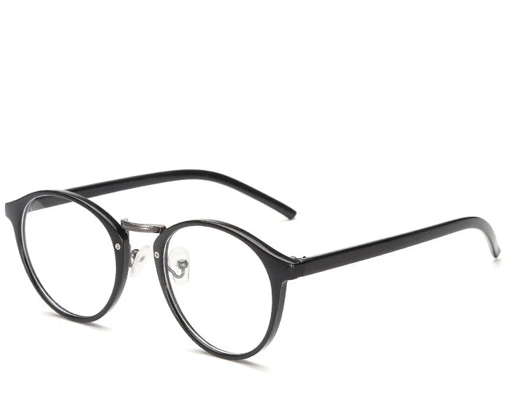 Klassische Runde Brillenfassung – Transparente Optische Brille für Damen & Herren | Modische Computerbrille im Schlichten Design Kaufschwan® Grau
