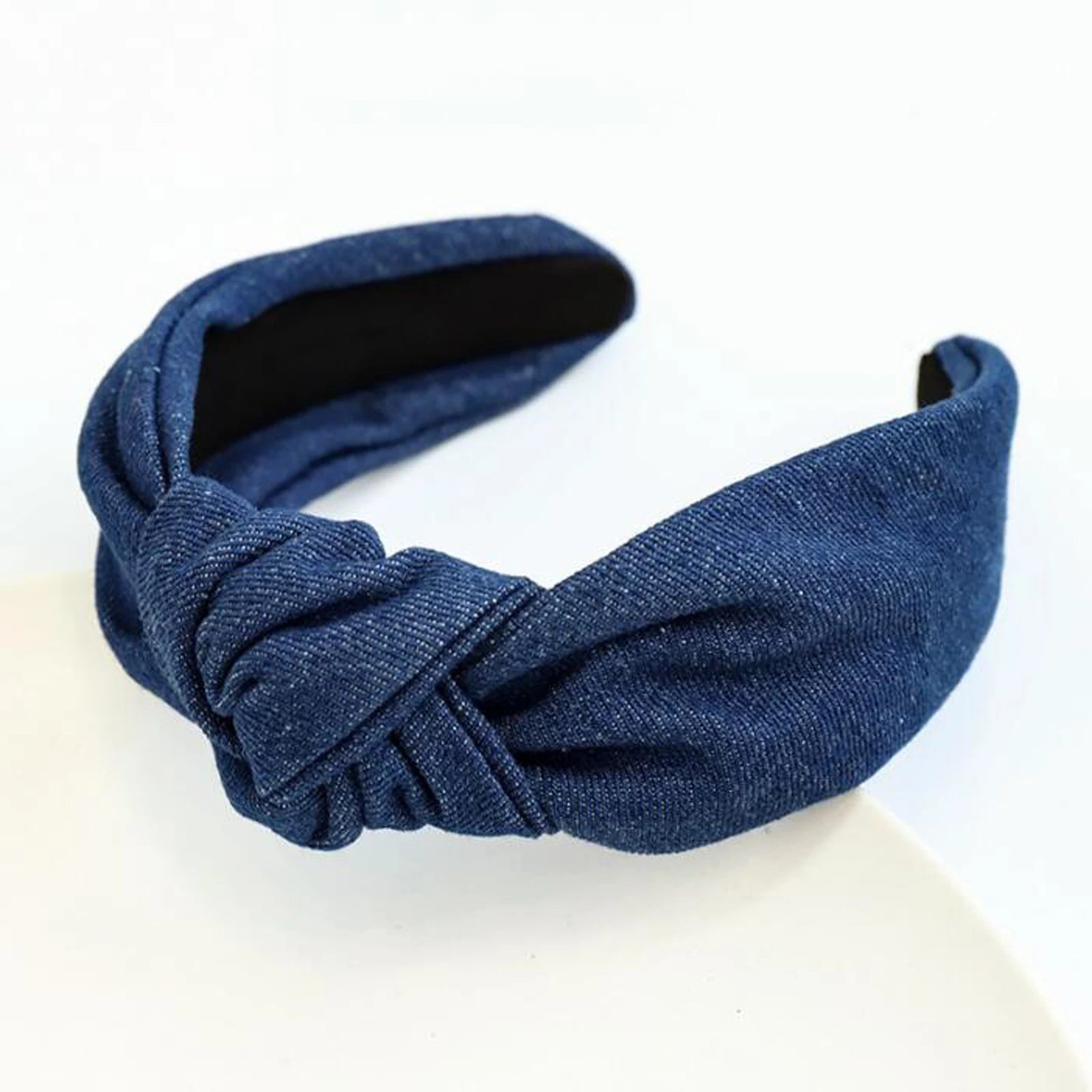 Jeans-Haarreif mit Knoten – Klassisches Turban-Haarband in Blau oder Schwarz für Damen | Lässiges Haaraccessoire Kaufschwan® Design 1
