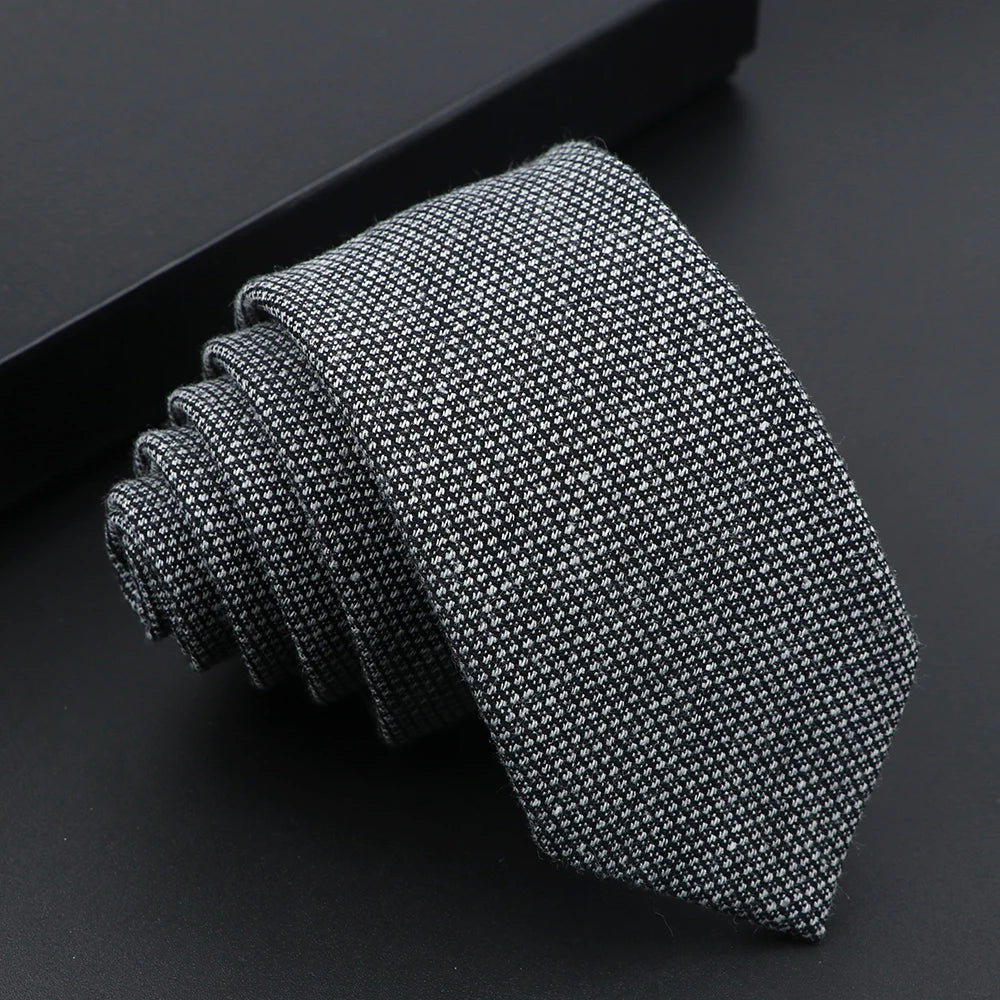 Herren Schmale Polyesterkrawatte – Handgefertigte 100% Polyester Krawatte | Uni & Gestreift für Business, Anzug & Formelle Anlässe Kaufschwan® Grau