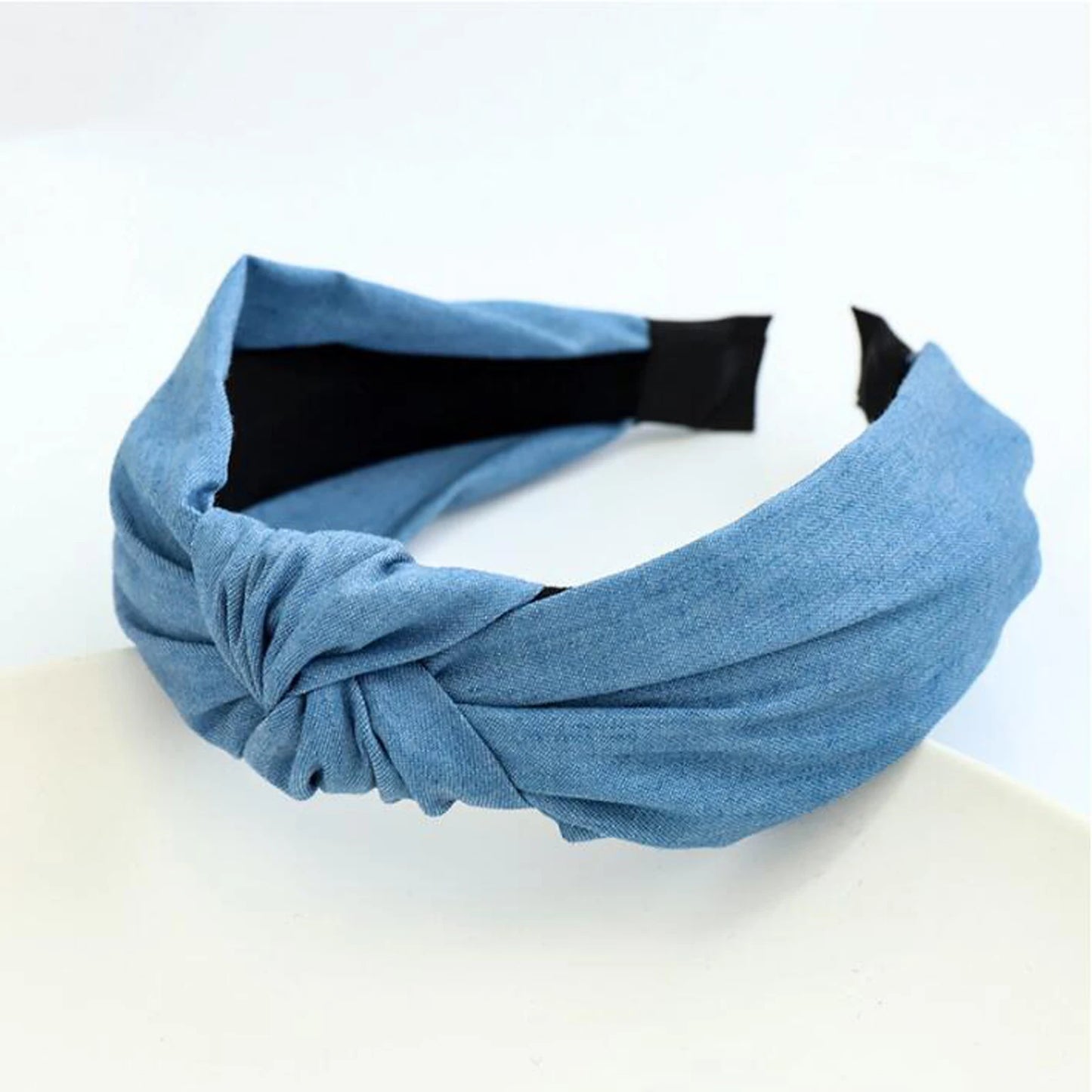 Jeans-Haarreif mit Knoten – Klassisches Turban-Haarband in Blau oder Schwarz für Damen | Lässiges Haaraccessoire Kaufschwan® Design 7