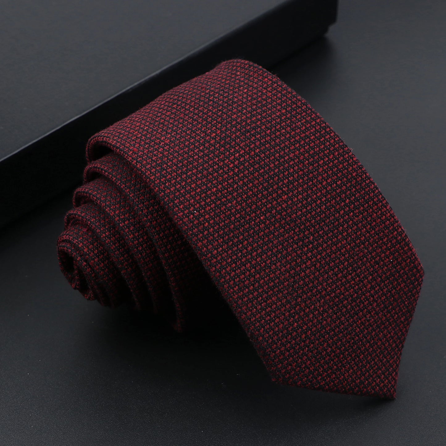 Herren Schmale Polyesterkrawatte – Handgefertigte 100% Polyester Krawatte | Uni & Gestreift für Business, Anzug & Formelle Anlässe Kaufschwan®