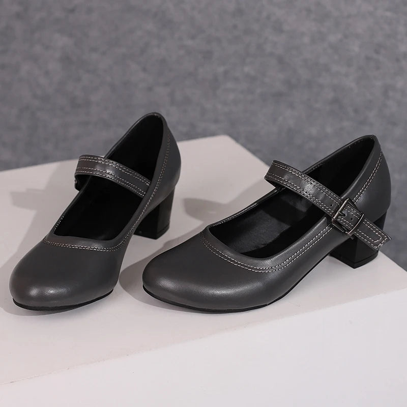 Damen Pumps mit Blockabsatz – Runde Spitze & 5 cm Absatz | Elegante Business-Schuhe für Büro & Karriere