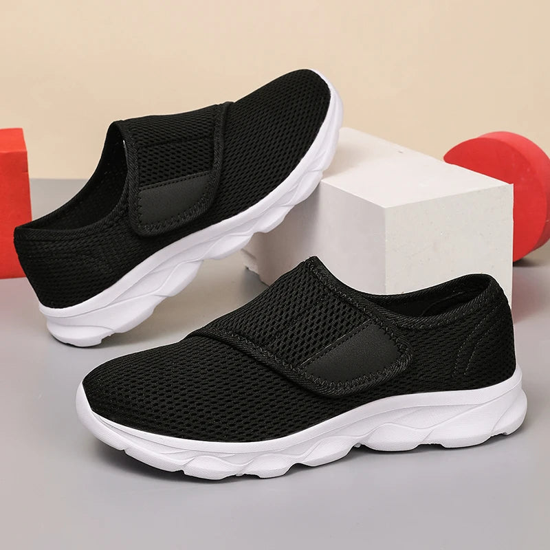 Damen Weitgeschnittene Sneaker – Atmungsaktive Mesh Freizeitschuhe | Bequeme Flache Schuhe für Damen Kaufschwan®