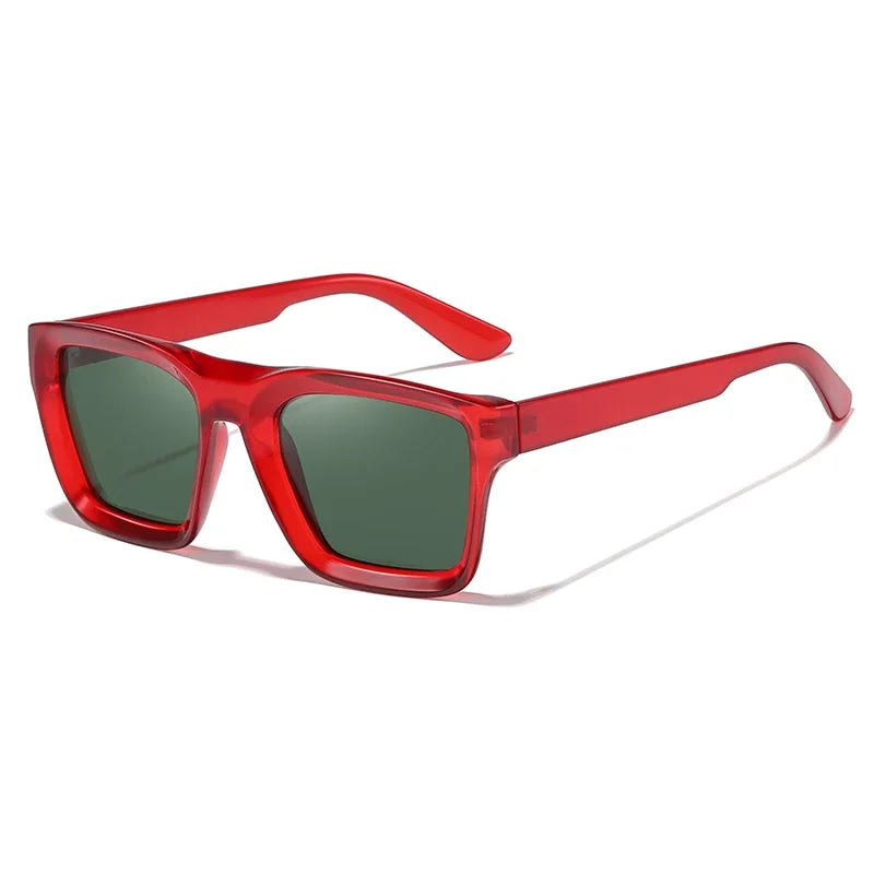 Luxuriöse Eckige Polarisierte Sonnenbrille – Farbenfrohe Vintage-Sonnenbrille mit UV400-Schutz für Damen Kaufschwan® Rot