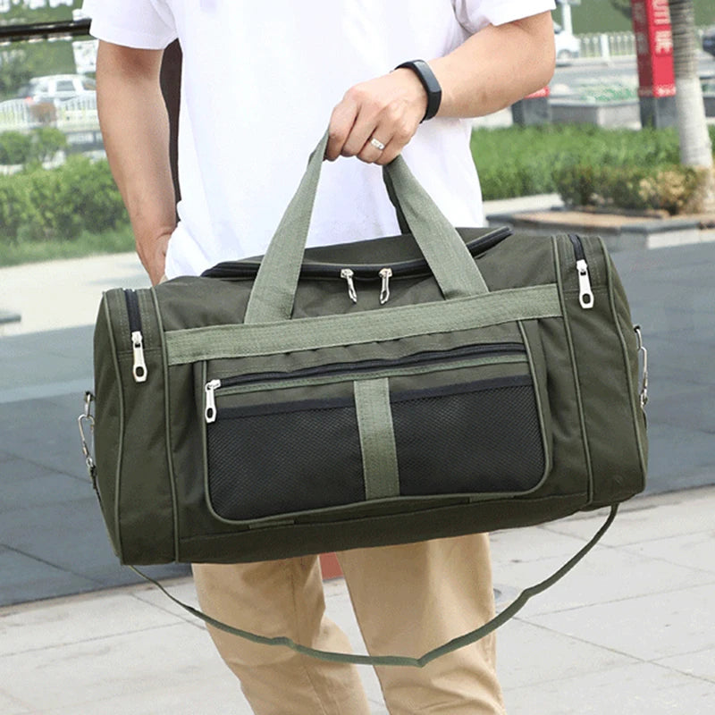 Große Aufbewahrungstasche – Wasserdichte Outdoor Reisetasche | Tragbare Weiche Damen Duffle Bag in Schwarz & Grün Kaufschwan®