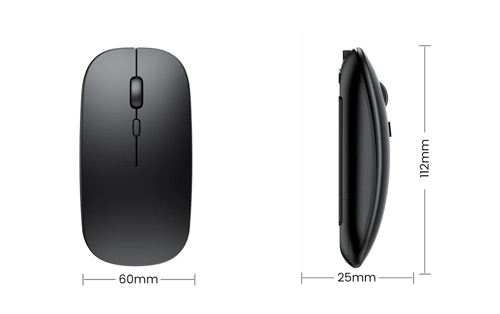 Wiederaufladbare Kabellose Bluetooth Maus – Ergonomische Mini USB 2.4GHz Leise Optische Maus für Laptop, PC & MacBook Kaufschwan®