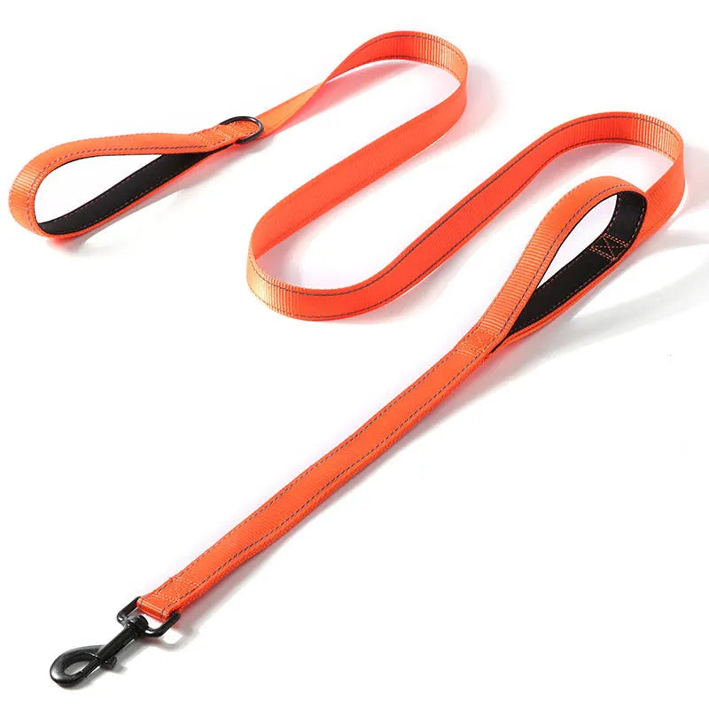 Doppelt Griff Hundeleine Nylon Heavy Duty 1.2/1.5/1.8m Trainingsleine Kontrollleine für Hunde Katzen Kaufschwan® Orange 2.5x180cm
