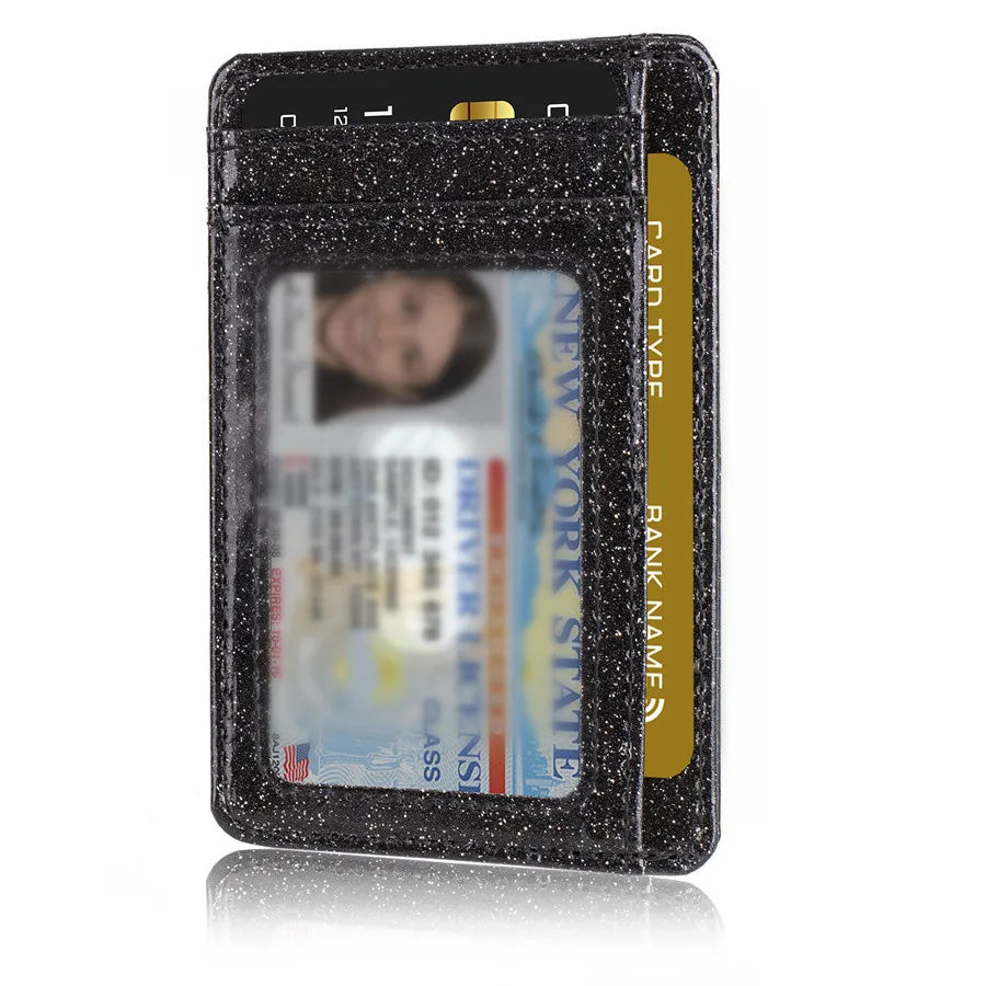 Glänzende Schlanke Minimalistische Geldbörse – RFID Schutz ID Kartenhalter Fronttaschen Kreditkartenetui für Frauen & Mädchen Kaufschwan®