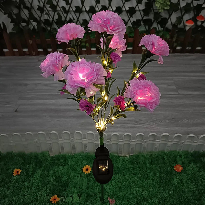 LED Solar Nelken- & Rosenblumen-Feenlichterkette – Wasserdichte Gartenlichter für Hof, Rasen, Wege & Muttertagsgeschenk Kaufschwan®
