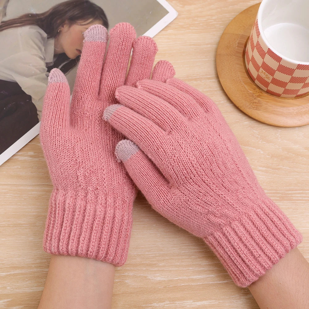 Unisex Winterhandschuhe – Warme Strickhandschuhe mit Fleece-Futter | Touchscreen Vollfinger Handschuhe für Damen & Herren, Fahrrad & Autofahren Kaufschwan®