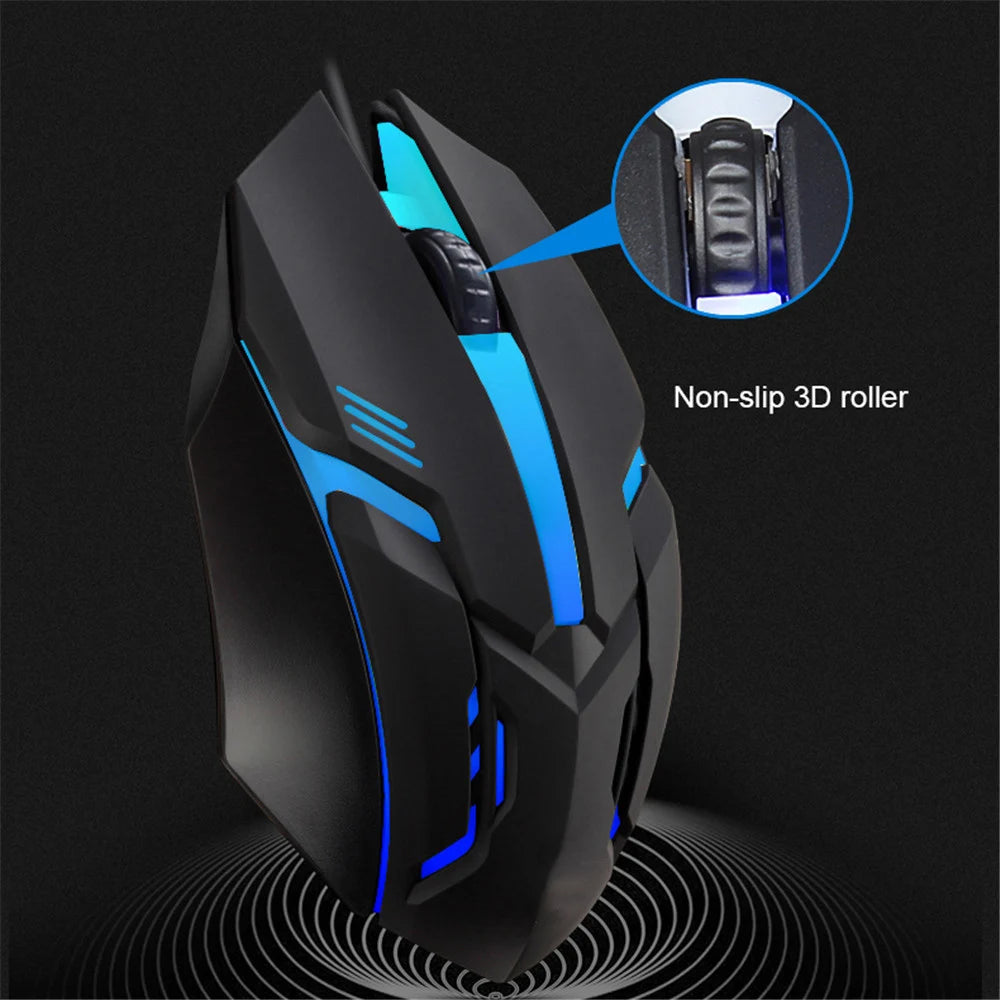 E-Sports USB Kabel Gaming Maus – Bunte LED Optische Maus 5000 DPI | Kabelgebundene Gamer Maus für Desktop, Laptop & PC Kaufschwan®