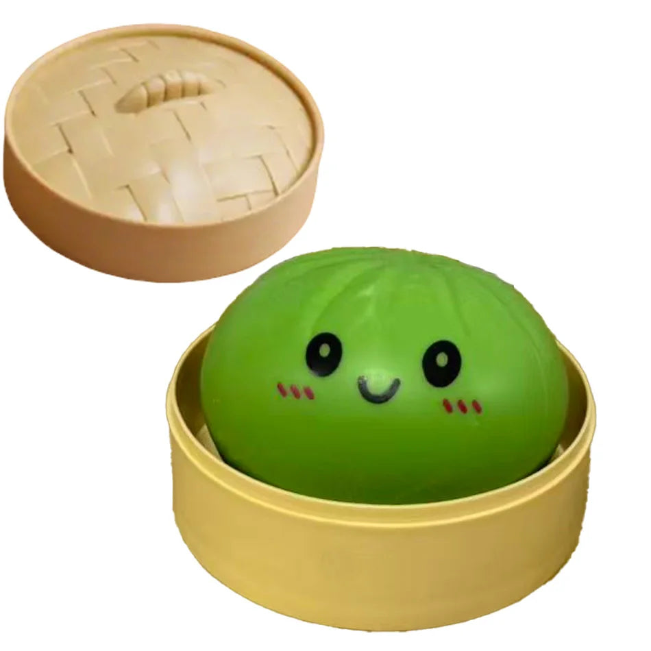 Niedliches Buntes Dumpling-Squishy – Weiches Slow-Rising Brötchen-Knautsch-, Fidget- & Sensorikspielzeug zum Stressabbau für Kinder und Erwachsene