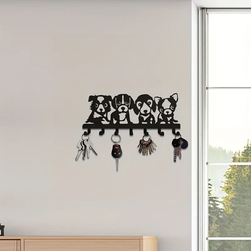 Eleganter Wandhaken im Hunde-Design – Künstlerische Wanddeko aus Metall | Einfach zu Montieren für Jacken, Hüte, Handtücher & Schlüssel Kaufschwan®