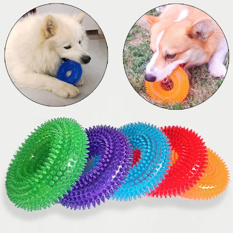 Donut Hundespielzeug – Quietschendes Kauspielzeug für Kleine und Mittelgroße Hunde Kaufschwan®