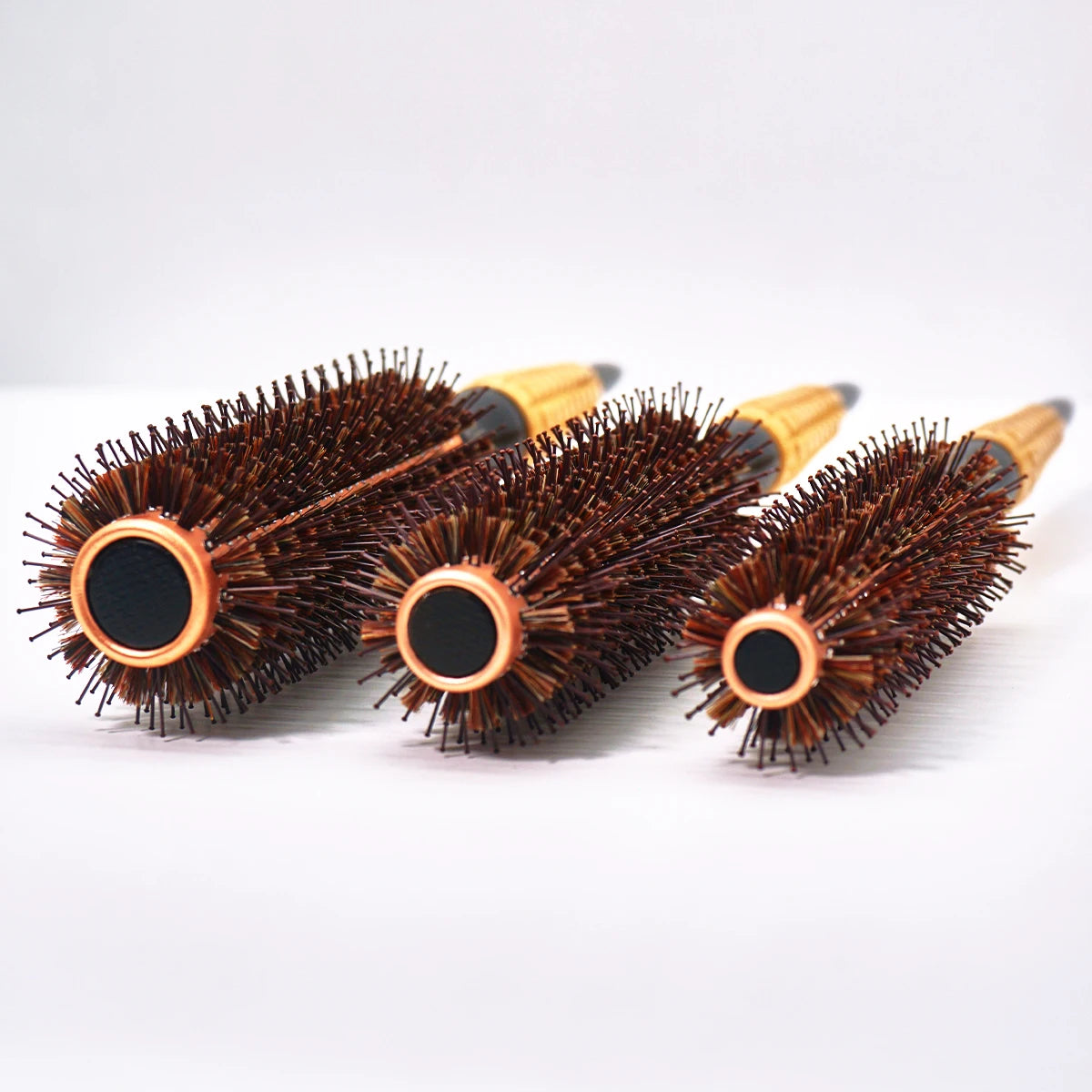Rundbürste mit Holzgriff – Professionelle Antistatische Haarbürste | Locken- & Toupierbürste für Friseure Kaufschwan®