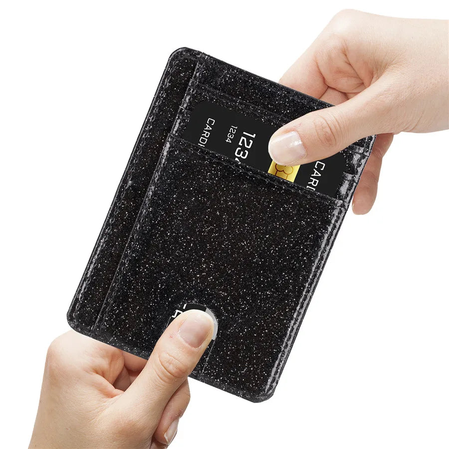 Glänzende Schlanke Minimalistische Geldbörse – RFID Schutz ID Kartenhalter Fronttaschen Kreditkartenetui für Frauen & Mädchen Kaufschwan®
