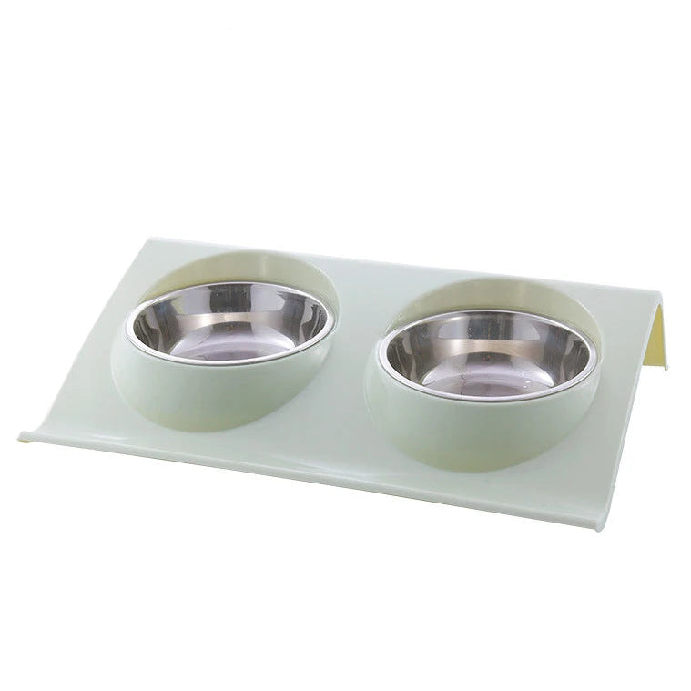 Ergonomische Haustier Futterstation – Doppel Edelstahlschalen mit Modernem Look Kaufschwan® Grün S