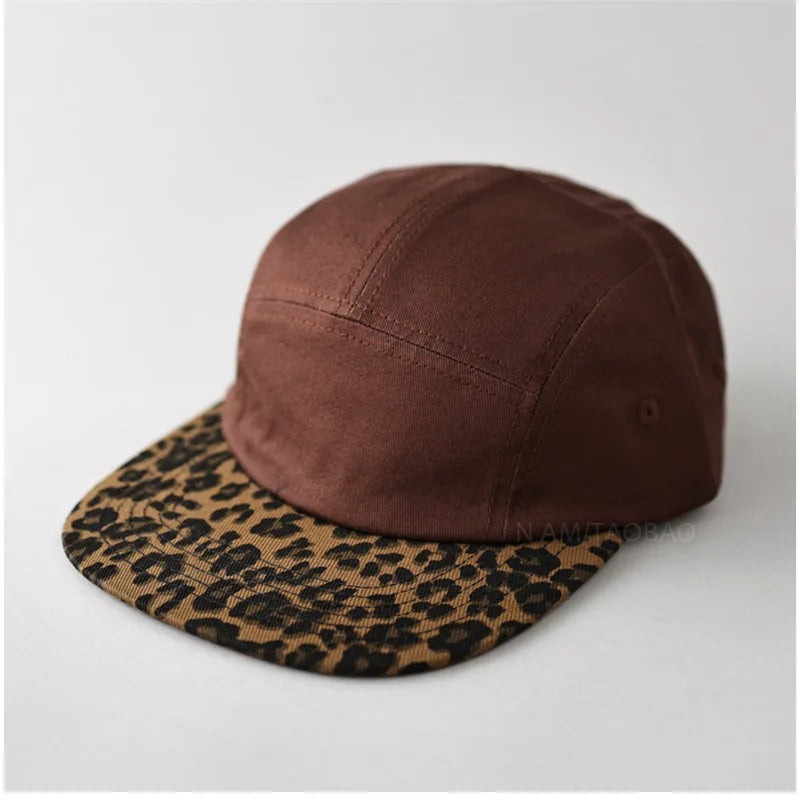 Retro Leopard Print Farbige Baseballkappe | Herren & Damen Modischer Freizeit-Baseballcap | Cool & Trendy Spice Girl Stil Kaufschwan® Braun 56-58cm
