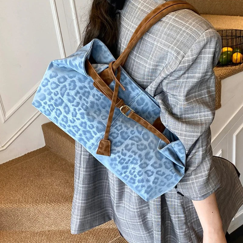 Leopard PU Leder Schultertasche für Damen – Luxus Designer Trend Tote | Handtasche mit Kurzem Griff & Damen Geldbörse Kaufschwan®
