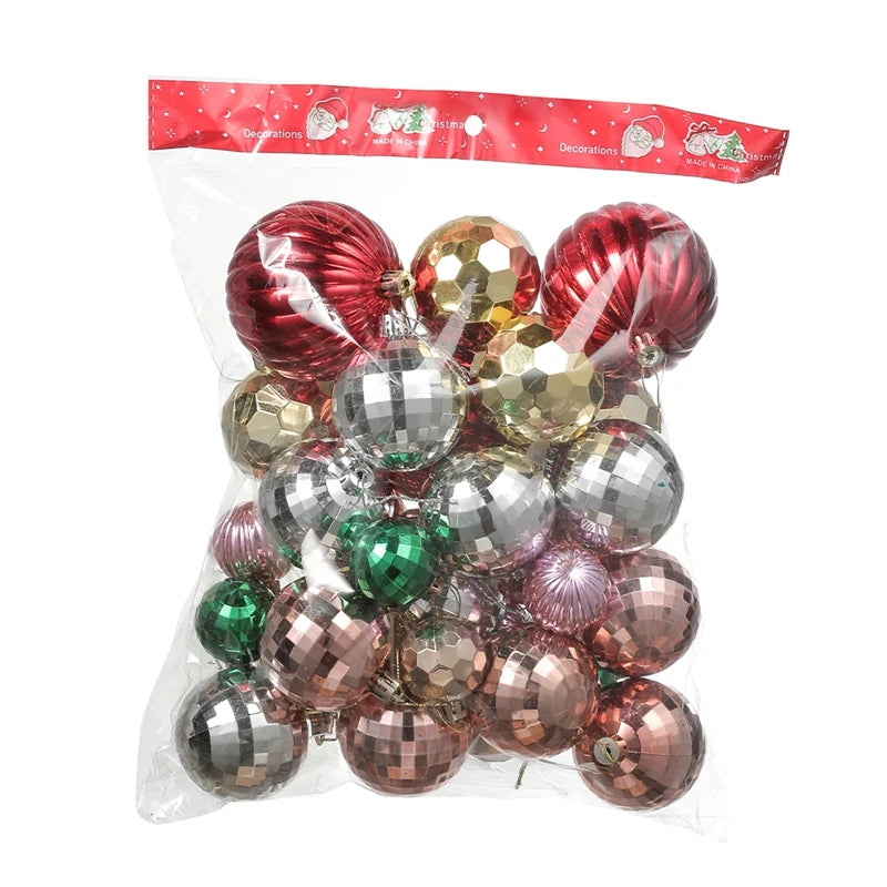 30 Stück Weihnachtskugeln – 4/6/8CM Bruchsichere Kunststoff Kugeln | Weihnachtsbaum Deko für Zuhause & Neujahr Kaufschwan® Mischung 4-8cm