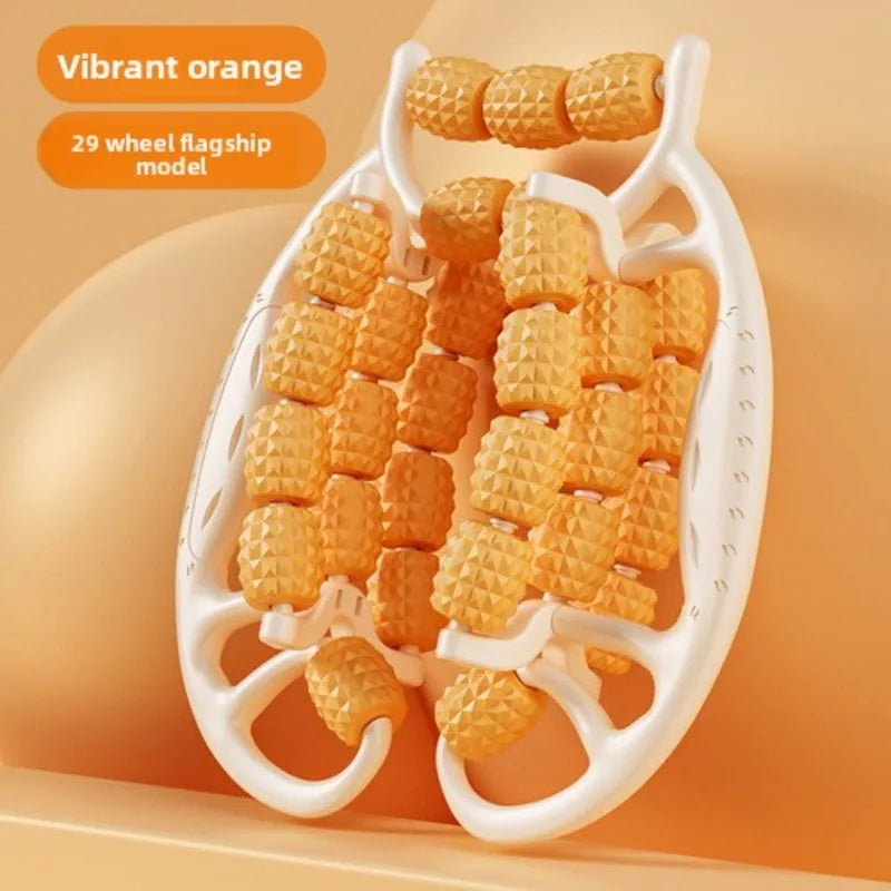 28-Rad-Ringförmiger Bein-Klemm-Massager | Anti-Cellulite & Körper-Slimming-Roller Kaufschwan® Design 3-Orange