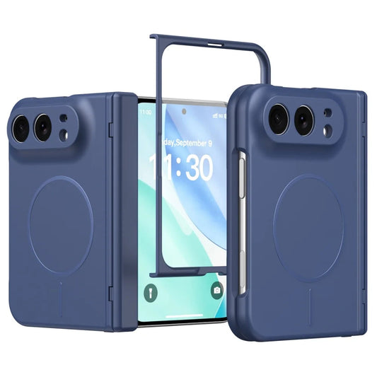 Luxuriöse Magnetische Schutzhülle mit Weicher Haptik für iPhone Duo – MagSafe-Kompatible Hartschale mit Glasfolie und Scharnierschutz Kaufschwan®