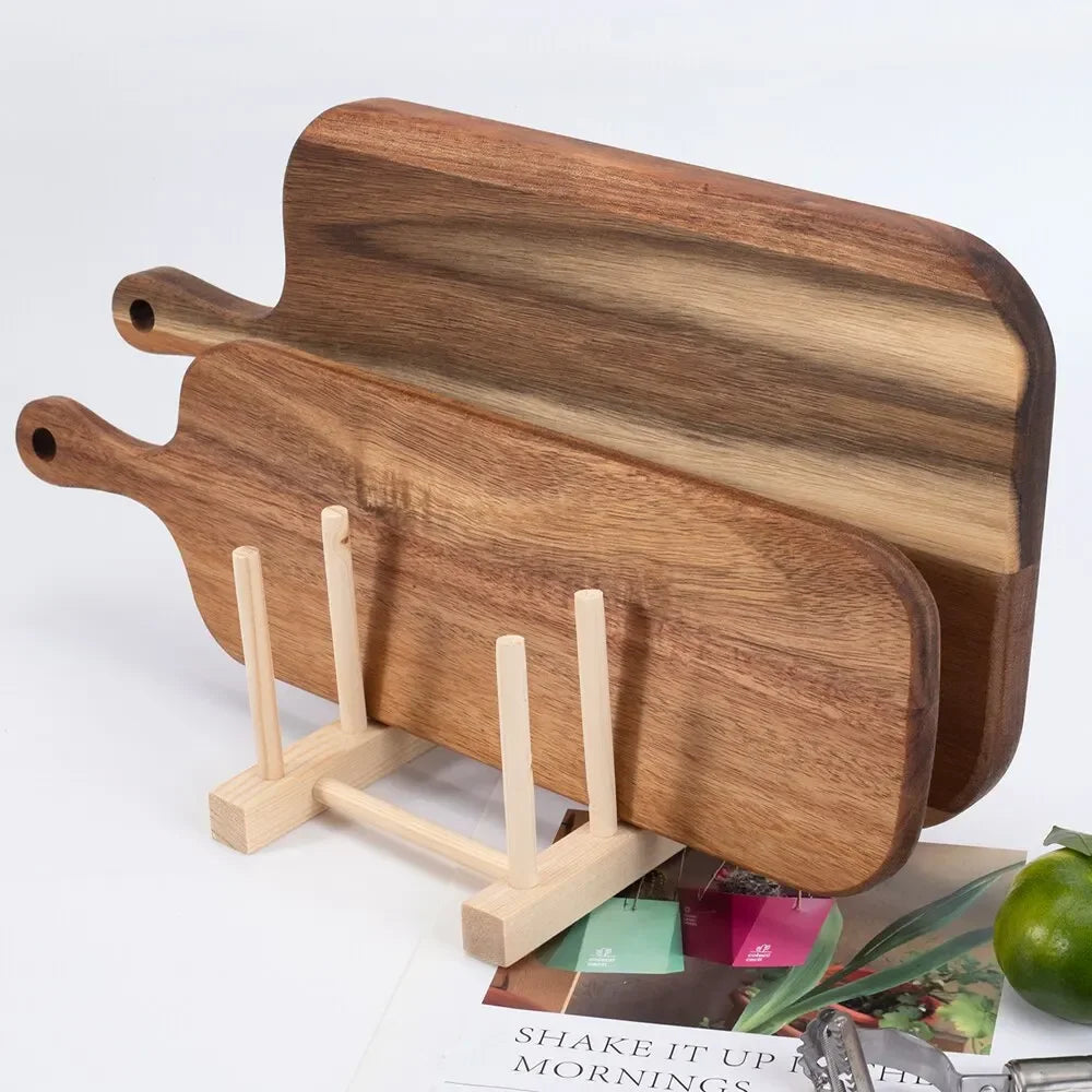 Holz Schneidebrett mit Griff – Küchen Servierbrett für Haushalt | Käse- & Charcuteriebrett für Brot, Obst & Speisen Kaufschwan®