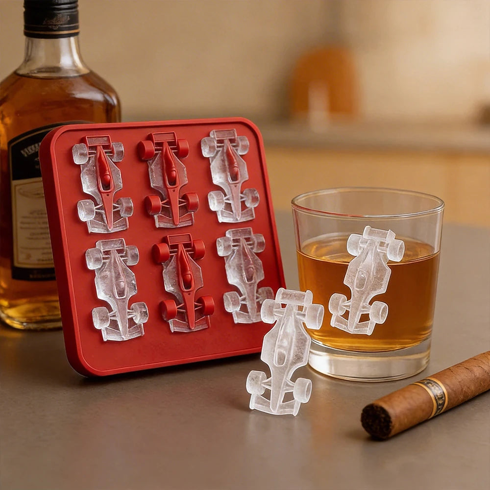 Rennwagen Silikonform – Kreative Eiswürfel für Whiskey & Cocktails Kaufschwan®