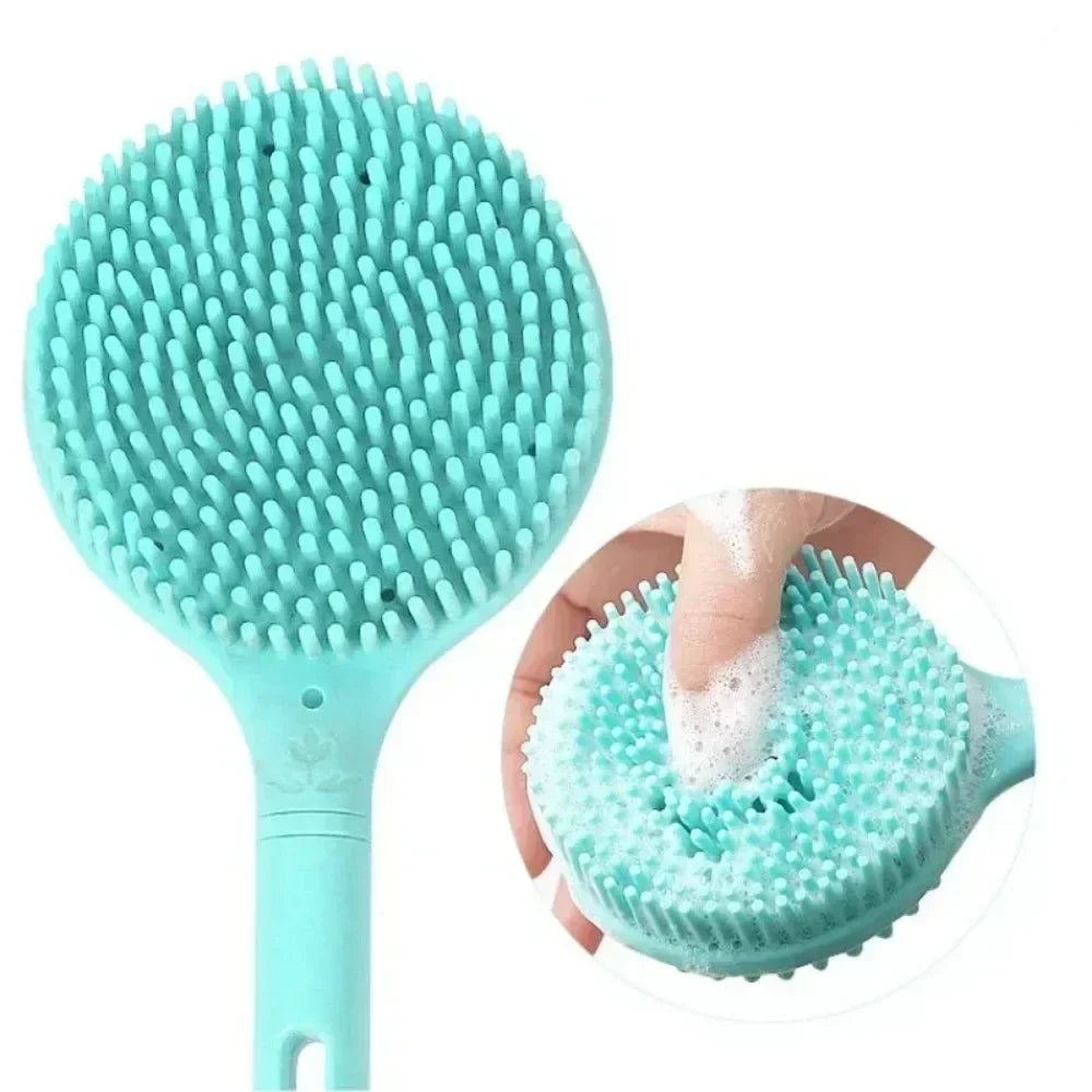 Silikon Badebürste mit Langem Griff – Doppelseitige Peeling & Massage Duschbürste Kaufschwan®