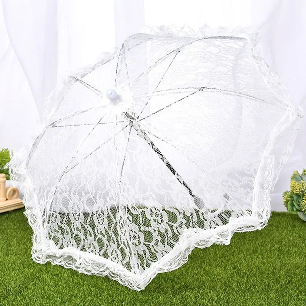 Eleganter Spitzen Brautschirm – Floraler Hochzeitsschirm im Vintage Stil Kaufschwan®