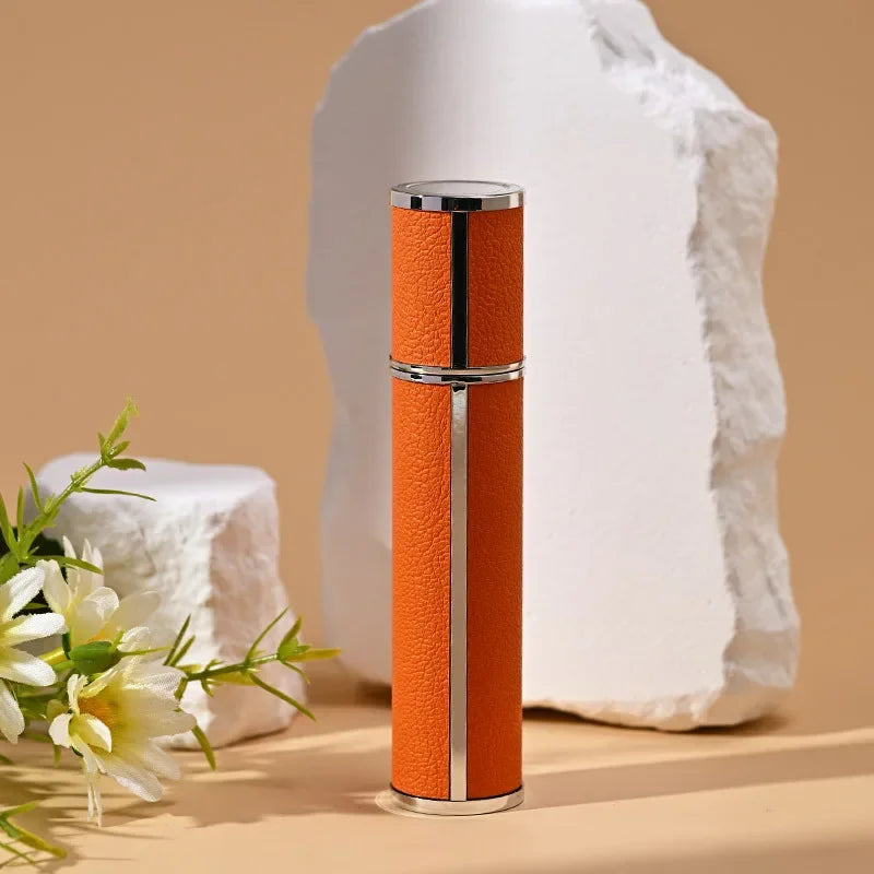10ml Luxus Leder Glas Parfüm Sprayflasche – Tragbarer Nachfüllbarer Mini Atomizer | Reise-Parfüm Nachfüllbehälter Kaufschwan® Orange