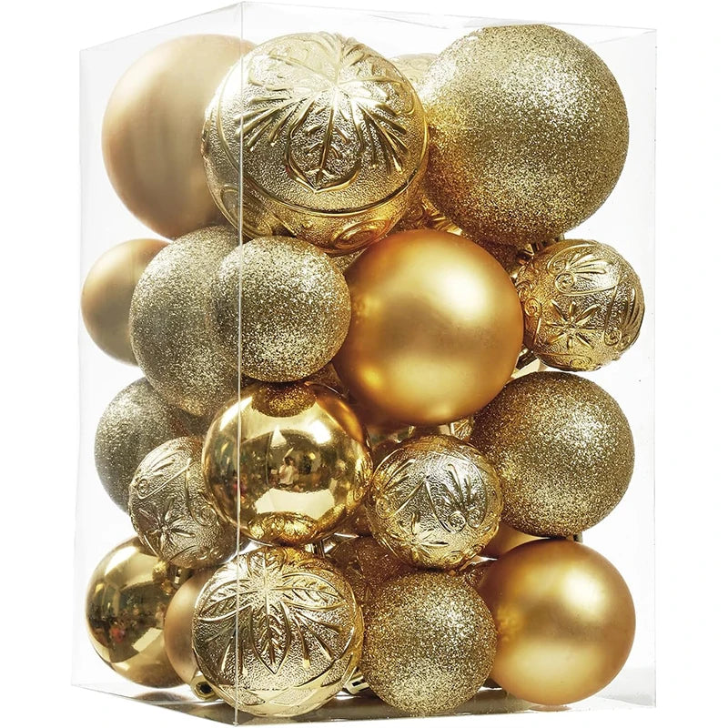30 Stück Weihnachtskugeln – 4/6/8CM Bruchsichere Kunststoff Kugeln | Weihnachtsbaum Deko für Zuhause & Neujahr Kaufschwan®