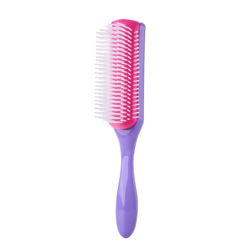 9-Reihen Styling Haarbürste – Entwirrungskamm für Glattes & Lockiges Haar | Kopfhaut-Massagebürste für Echthaar-Perücken Kaufschwan® Design 2