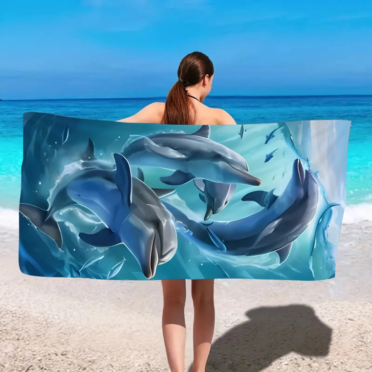Einfaches & Stilvolles Strandtuch mit Tiermuster – Großes Schnell Trocknendes Mikrofaser Handtuch | Weiches & Saugfähiges Sommer Strandtuch Kaufschwan®