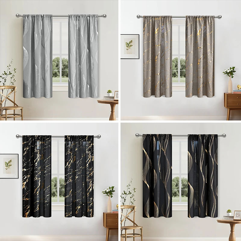 Luxus Marmor Goldfolie Print Vorhang Präzises Design für Wohnzimmer Dekoration Kaufschwan®