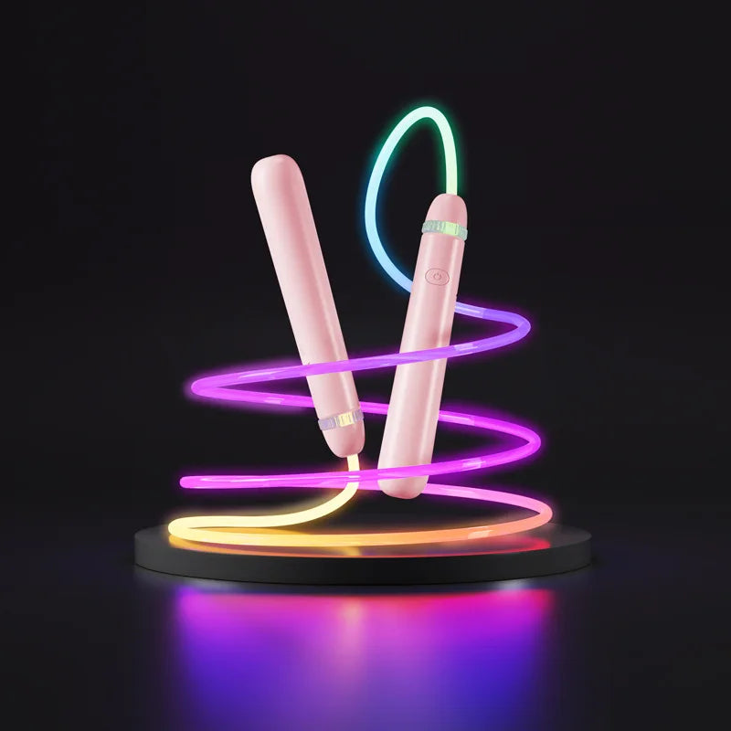 2,8M Leuchtendes Kinder Springseil – USB Wiederaufladbares LED Springseil | Fitness Trainingsseil für Kinder & Erwachsene Kaufschwan® Rosa
